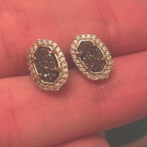 Kendra Scott Ellie Earrings Platinum Drusy/Gold